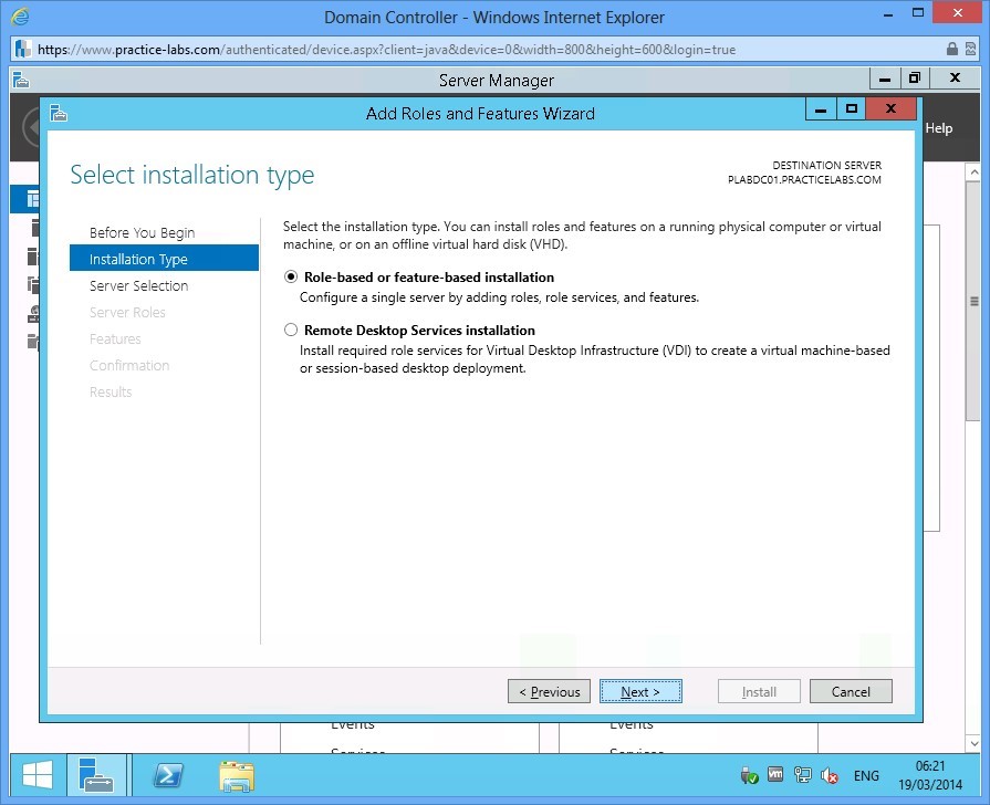 Practice Labs screenshot.